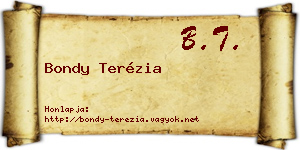 Bondy Terézia névjegykártya